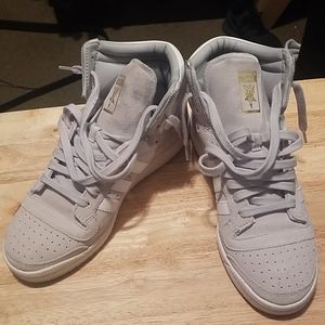 adidas suede gray and white top tens